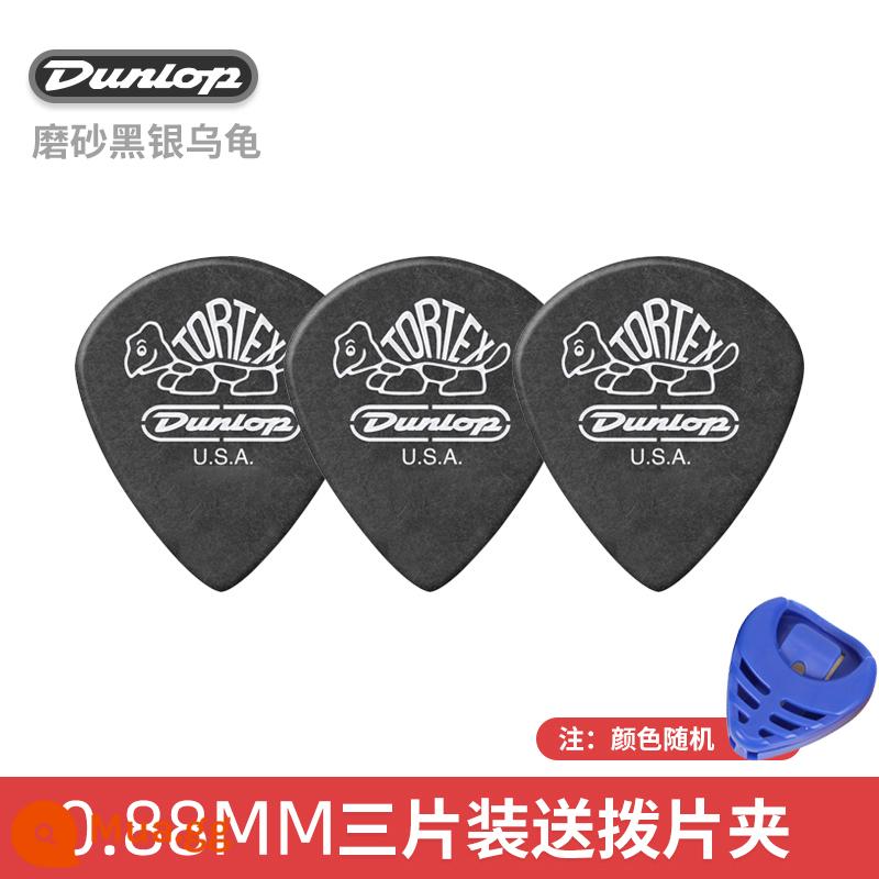 Đàn Guitar Điện Dunlop Dunlop Jazz3 Pick Little Turtle Jazz 3 Pick Guitar Chính Hãng Speed ​​Spring - [3 cái] Rùa nhỏ 0,88mm JAZZ III đen bạc + kẹp gắp miễn phí