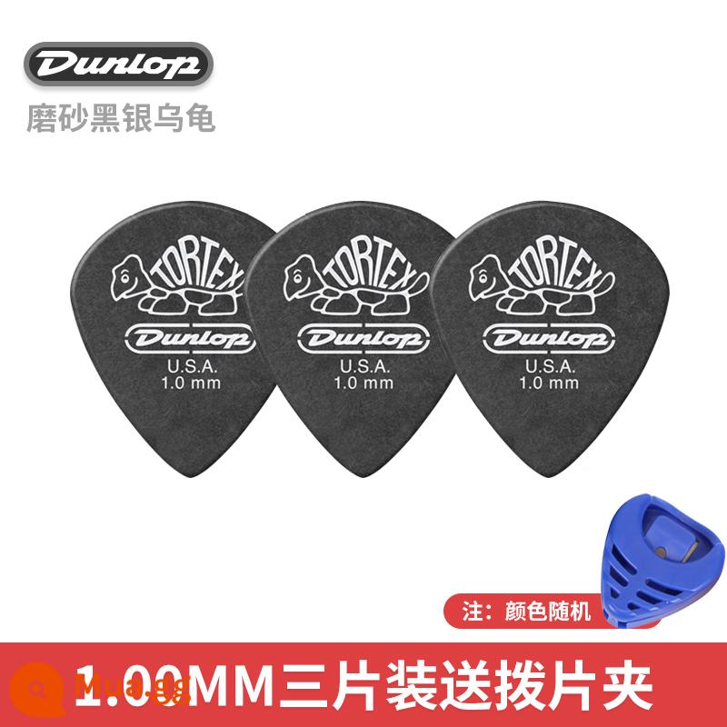 Đàn Guitar Điện Dunlop Dunlop Jazz3 Pick Little Turtle Jazz 3 Pick Guitar Chính Hãng Speed ​​Spring - [3 chiếc] JAZZ III đen bạc 1.00mm rùa + kẹp gắp