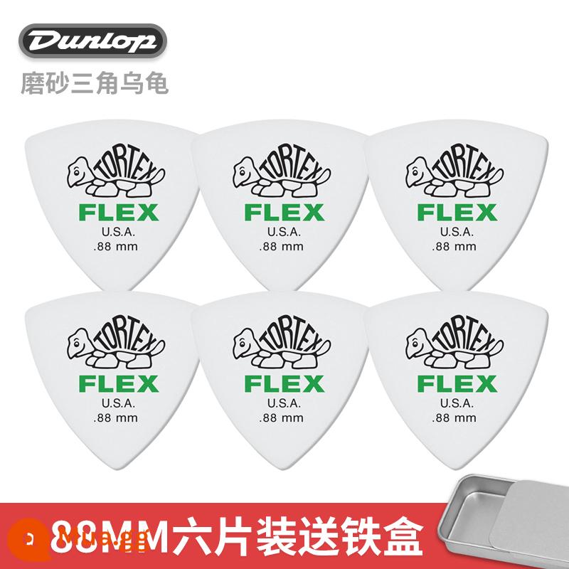 Dunlop Đàn Guitar Điện Dunlop Miếng gảy Speed Play Chà Chống trượt Miếng gảy Gỗ dân gian Guitar Rùa Quét Dây Lò Xo - [Gói 6 chiếc] Rùa tam giác 0.88mm + kèm hộp sắt