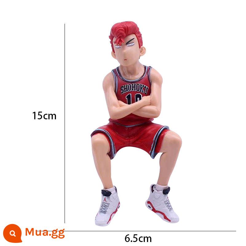 Thời gian ngọt ngào ~ Slam Dunk Trang trí bánh Bóng rổ Cậu bé Cậu bé Trang trí sinh nhật PVC Rắn Rukawa Maple - [PVC rắn] Sakuragi Hanamichi [2 cái]