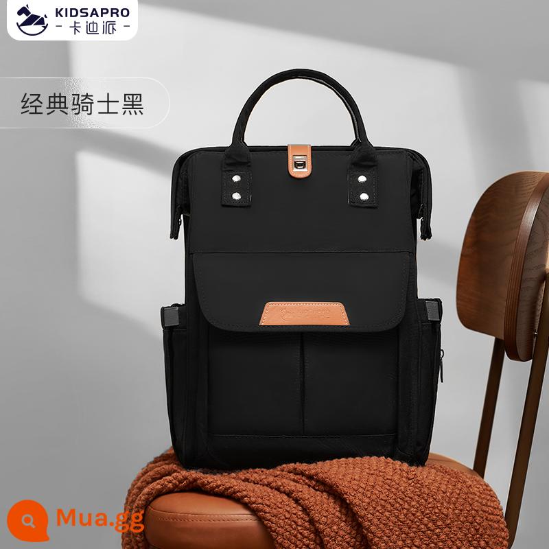 Cadai Mommy Bag Back 2022 Mô hình mới, Ánh sáng ánh sáng, Công suất lớn Mẹ và Backpack em bé - hiệp sĩ đen