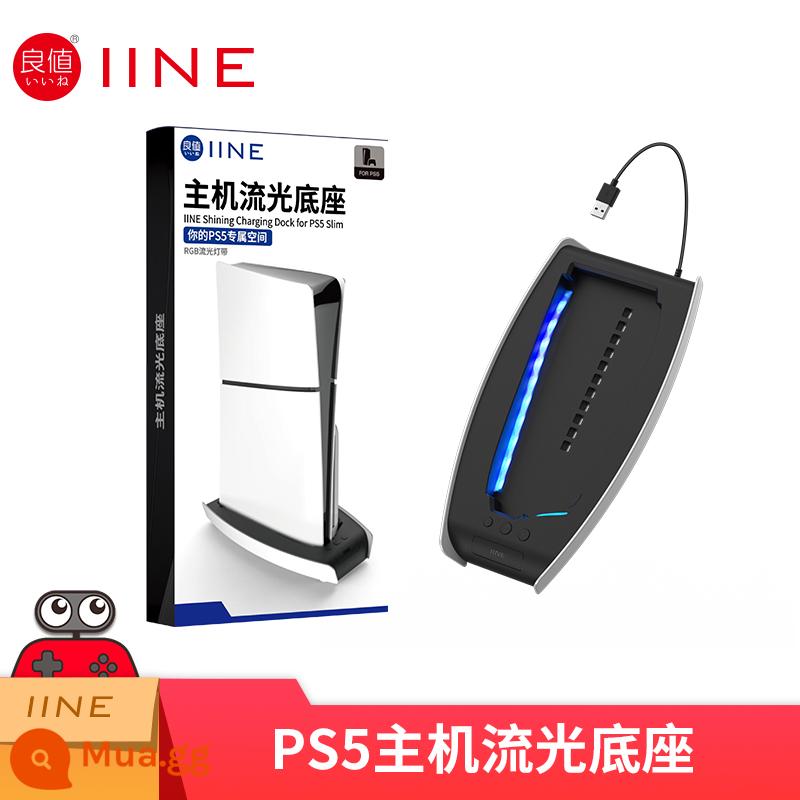 Giá trị tốt (IINE) phù hợp cho Sony PS5 Slim console phiên bản mỏng đế phát trực tiếp PlayStation khung đế dọc bảng điều khiển trò chơi quốc gia với các phụ kiện PS5 có đèn RBG - Chân đế dọc PS5 Slim Streamer-L898