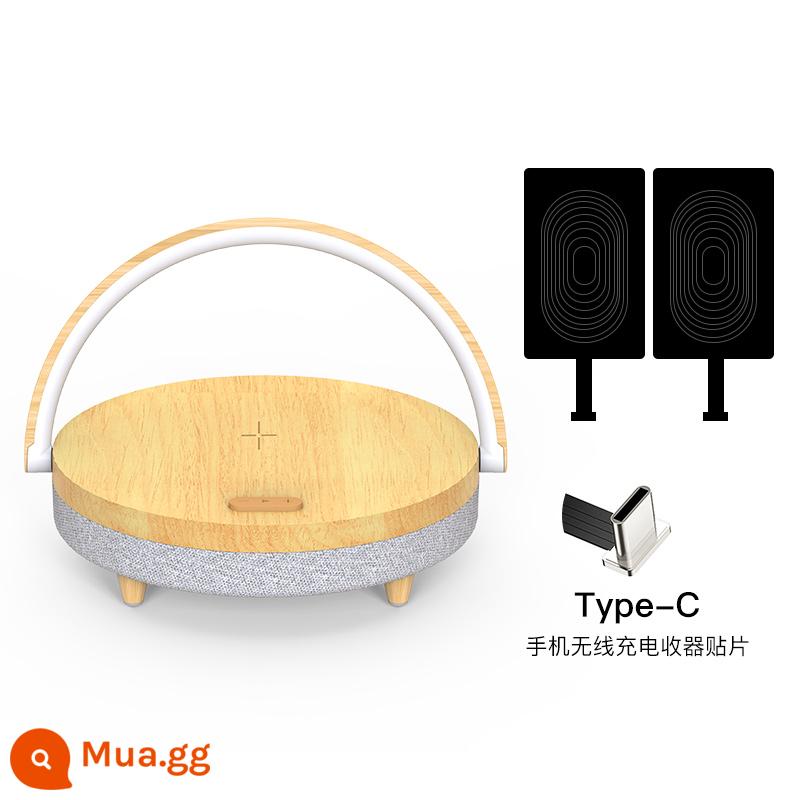 EZVALO/Một số đèn ngủ cảm biến ánh sáng Sạc không dây di động Âm thanh Bluetooth Tủ phòng ngủ hiện đại Ấm áp và sáng tạo Tính đơn giản Không khí hiện đại thông minh Đèn bàn ban đêm Loa nhỏ Di động đa chức năng - Mẫu gỗ Bắc Âu + Miếng dán Type-C (không hỗ trợ tùy chọn sạc không dây)