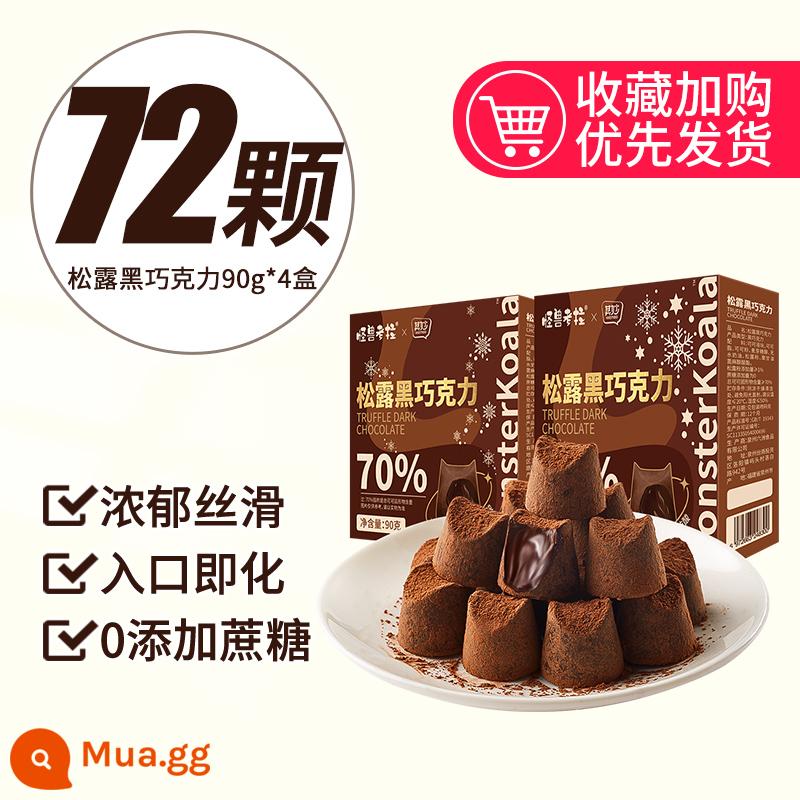 Sô cô la truffle bơ ca cao nguyên chất sô cô la đen giảm 0 đồng hộp quà không đường số lượng lớn kẹo ăn vặt Hàng Tết - [Khoảng 72 miếng] Kẹo sôcôla đen 90g*4 hộp chỉ 24,9