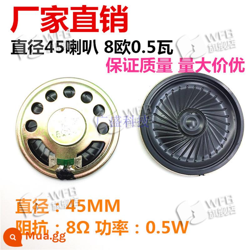 Đường kính loa tròn/vuông 20/28/36/40/66/77mm4/8 Euro 0.5/1/2/3/5/loa 10W watt - Đường kính 45mm mỏng 8 ohm 0,5 watt 1 cái