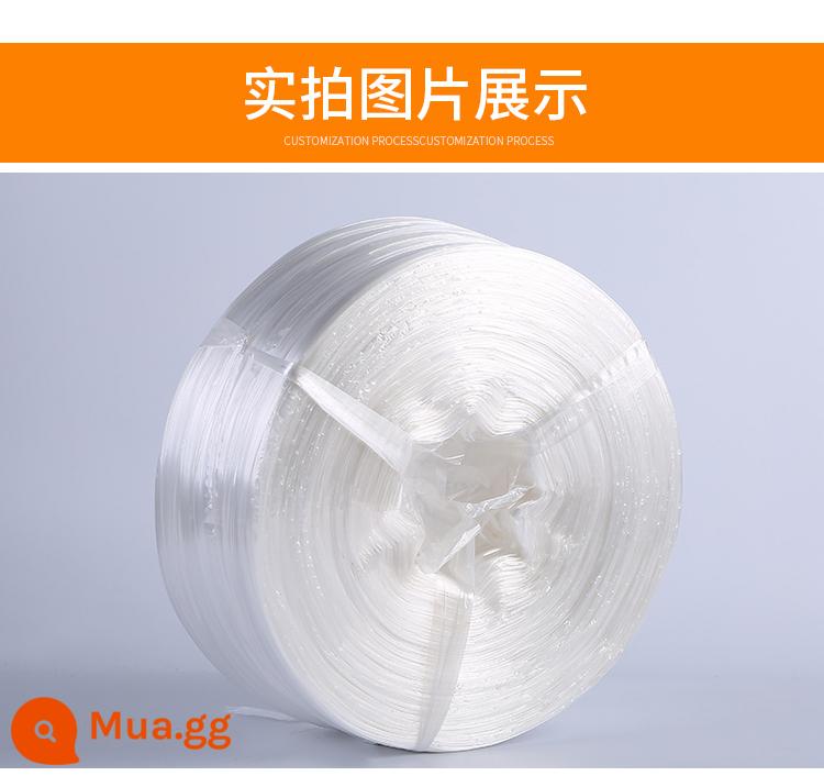 Dây ràng buộc bằng nhựa xé màng ràng buộc dây nylon cỏ cói túi dây bó cỏ dây bao bì dây sợi dây trắng dây - Màu trắng, rộng 4cm, 5kg một cuộn (đĩa lớn)