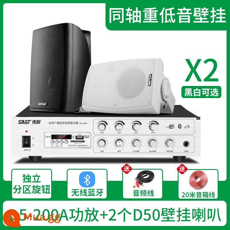 Xianke Wall Audiovutions SOUND Box Store - D5-200A bốn vùng+Loa siêu trầm D50 treo tường*Cáp âm thanh 2+20m