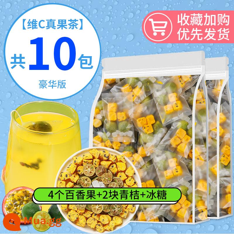 Trà chanh dây sấy khô chanh leo túi trà pha uống trà hoa quả ngâm nước trà trái cây - 10 gói [Phiên bản Deluxe ✅] Chất liệu cao cấp là đủ