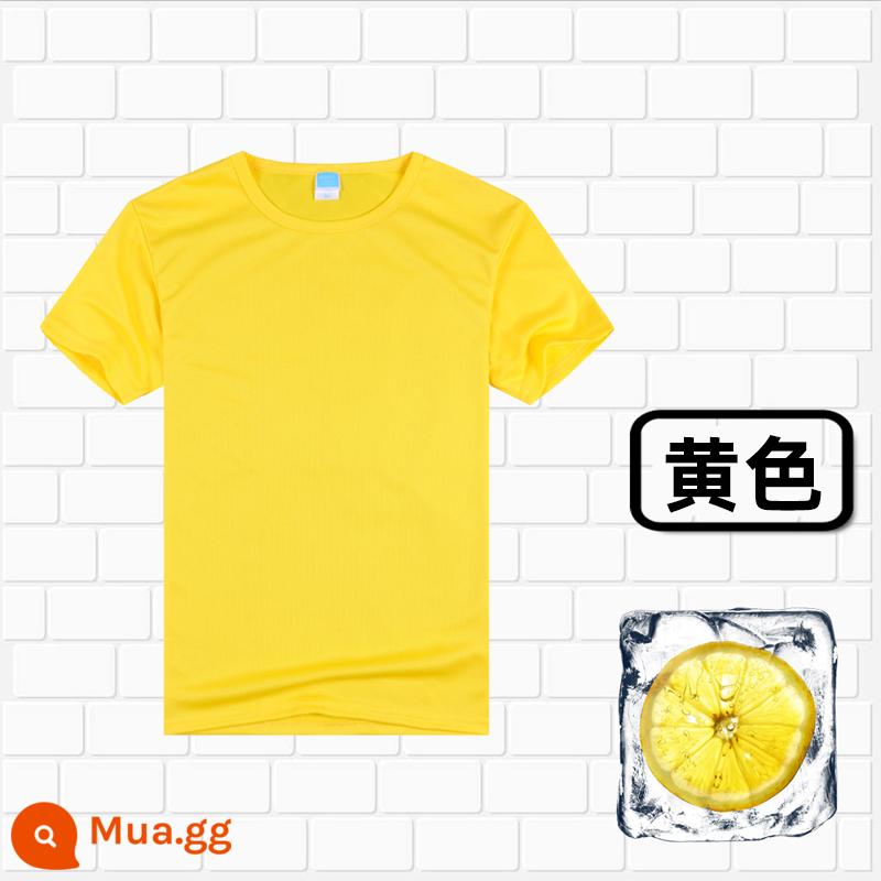 Áo thun cotton tùy chỉnh logo cổ tròn quần áo công sở in quảng cáo văn hóa áo đảng nhóm lớp đồng phục tay ngắn thêu - 306 màu vàng