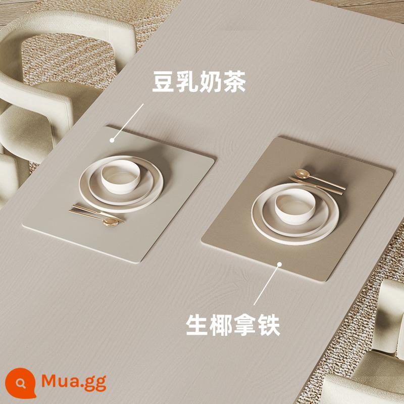 Thảm placemat không thấm nước cao cấp cảm giác placemat vải cách nhiệt dùng một lần không thấm nước và chống dầu mat bữa ăn mat tấm mat ánh sáng sang trọng pvc màu trắng - Set 2 món [Trà sữa đậu nành + Latte dừa thô]