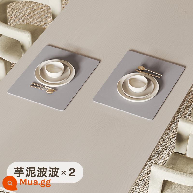 Thảm placemat không thấm nước cao cấp cảm giác placemat vải cách nhiệt dùng một lần không thấm nước và chống dầu mat bữa ăn mat tấm mat ánh sáng sang trọng pvc màu trắng - Bộ 2 miếng [Bobo bùn khoai môn*2 miếng]