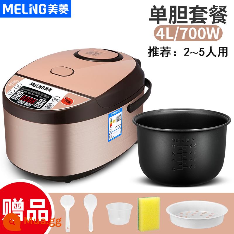 Nồi cơm điện Meiling home 4l5 lít nhỏ 2-3 người nấu nồi cơm điện gia dụng thông minh mini đa năng - Nồi thông minh Meiling - 4 lít bàng pha lê đen - bàng quang đơn (tặng miễn phí) dành cho 2-5 người