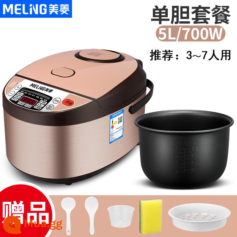 Nồi cơm điện Meiling home 4l5 lít nhỏ 2-3 người nấu nồi cơm điện gia dụng thông minh mini đa năng - Nồi thông minh Meiling - 5 lít bàng quang pha lê đen - bàng quang đơn (tặng miễn phí) dành cho 3-7 người