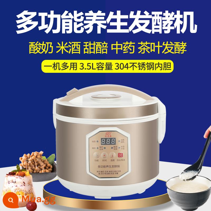 Máy làm sữa chua Anzhikang tại nhà nhỏ 3,5L dung tích lớn hoàn toàn tự động nghiền men rượu gạo ngọt máy lên men - rượu sâm banh vàng