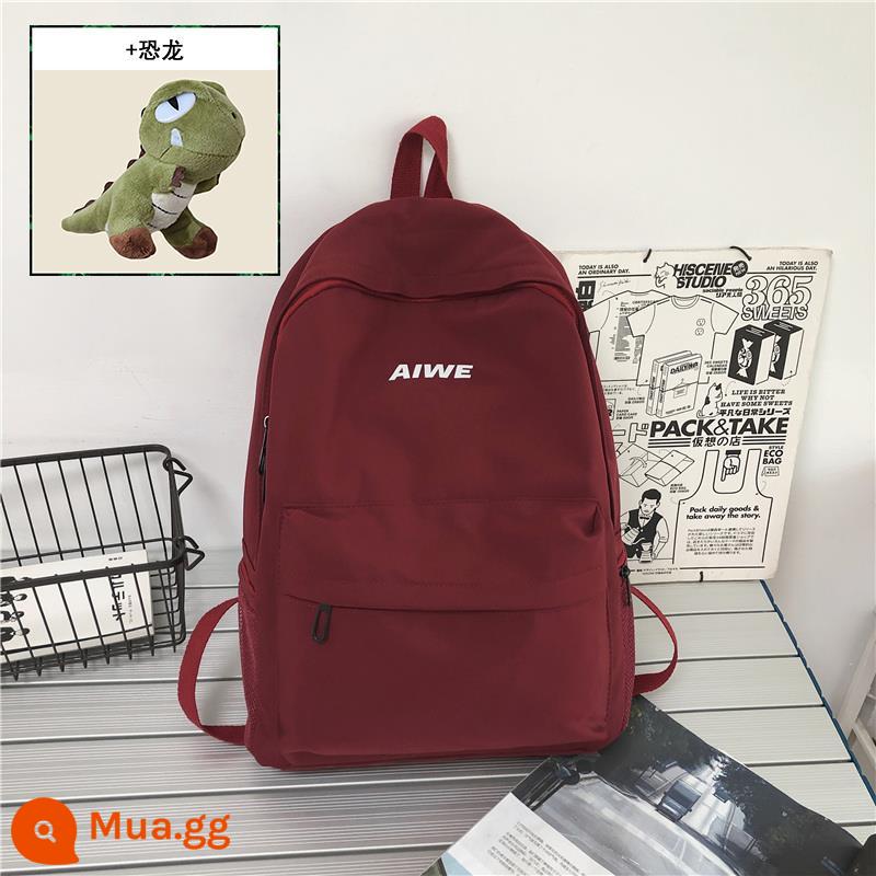 Ba Lô Mới Nam Đơn Giản Sinh Viên Đại Học Học Sinh Trung Học Schoolbag Nam In Triều Ba Lô Du Lịch Thời Trang Nữ - đỏ+khủng long