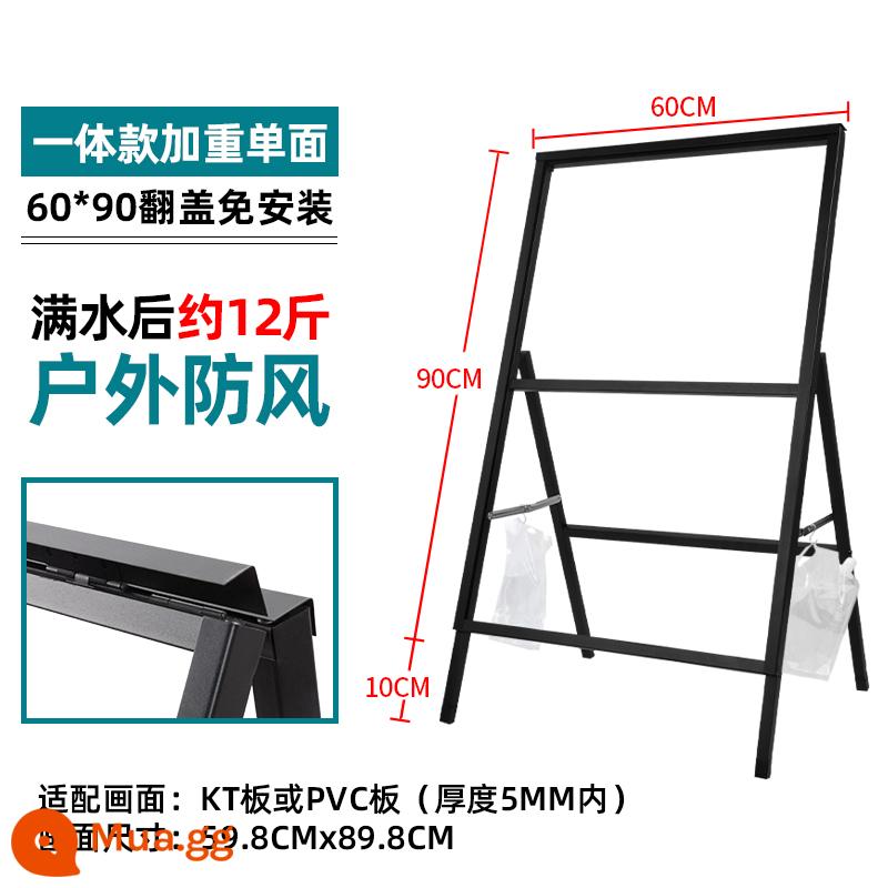 Biển quảng cáo thẻ hiển thị bảng kt giá trưng bày tuyển dụng áp phích công khai dọc cửa hàng trà sữa từ trần đến sàn kệ chống gió ngoài trời - Bìa lật một mặt Giá trống 60x90 [Không cần lắp đặt]