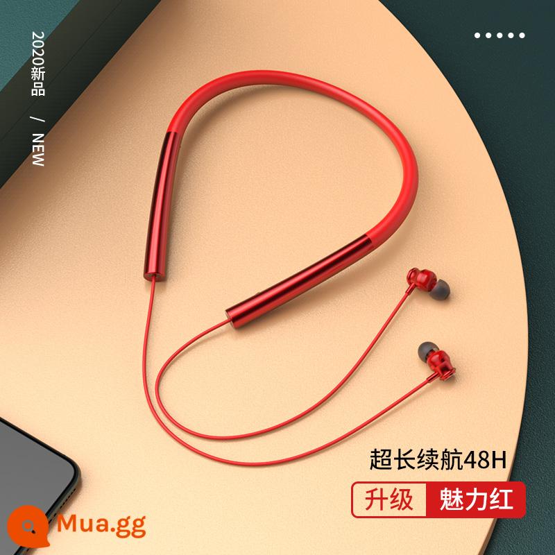 Tai nghe bluetooth treo cổ phù hợp Xiaomi không dây cao cấp mới chạy thể thao chống ồn chống mồ hôi táo tím - Màu đỏ quyến rũ [Thời lượng pin 48 giờ》Âm thanh Dolby vòm 9D》Hấp thụ từ tính]