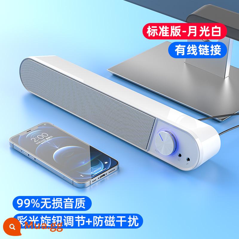 Âm thanh máy tính để bàn tại nhà có micro tích hợp máy tính để bàn loa mini loa có dây usb dùng chung - Phiên bản tiêu chuẩn ★Moonlight White [Chống từ + không biến dạng 99%] Kết nối có dây