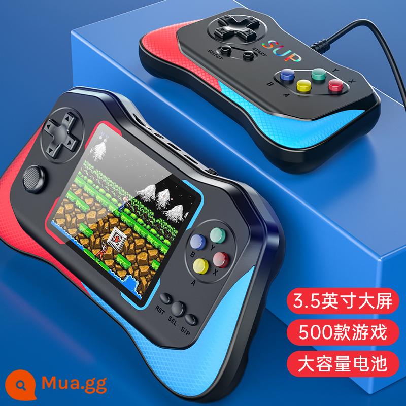 [Cảm thấy tốt] Máy chơi game cầm tay hoài cổ mới sup thời thơ ấu cổ điển máy chơi game cầm tay cổ điển Tetris super PSP Mary mini FC nhỏ Máy chơi game cầm tay đôi - Model đôi màu đỏ và xanh + cáp AV 3 m [Màn hình ngang 3,5 inch 500 trong một]