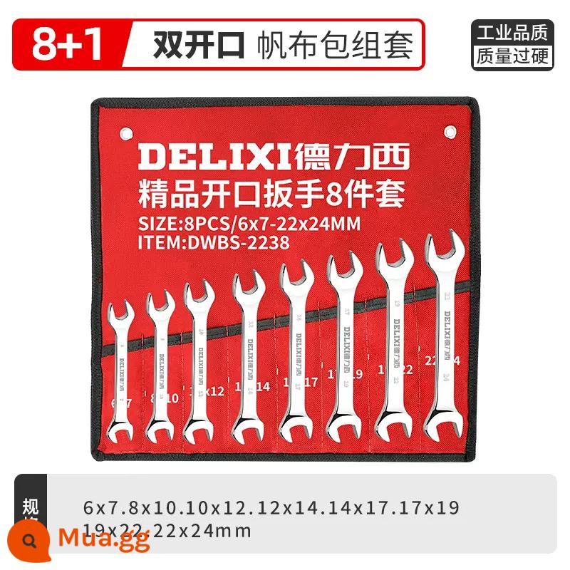 Delixi cờ lê công cụ bảng Daquan đa năng bánh cóc cờ lê đầy đủ mận kép công dụng mở cấp cờ lê - [Vặn chặt sau khi sử dụng ✅Miễn phí phát hành lại] Mở 9 miếng (6-24)