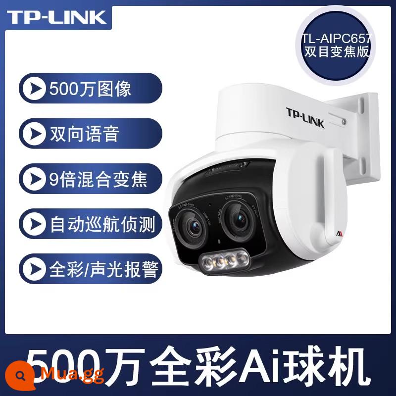 camera không dây tplink ngoài trời 4 triệu cảnh báo full màu ống nhòm zoom bi tự động camera hành trình ghi hình cửa ghi hình đầu camera giám sát ngoài trời kết nối với điện thoại di động remote wifi màn hình 360 độ - 5 triệu zoom hai mắt 4-36mm full color AI loop camera vòm không dây phiên bản zoom hai mắt TL-AIPC657