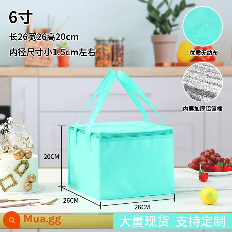 6 8 10 inch bánh sinh nhật túi cách nhiệt dày lá nhôm túi lạnh tùy chỉnh công suất lớn túi xách để giao hàng - Màu xanh lá cây 6 inch