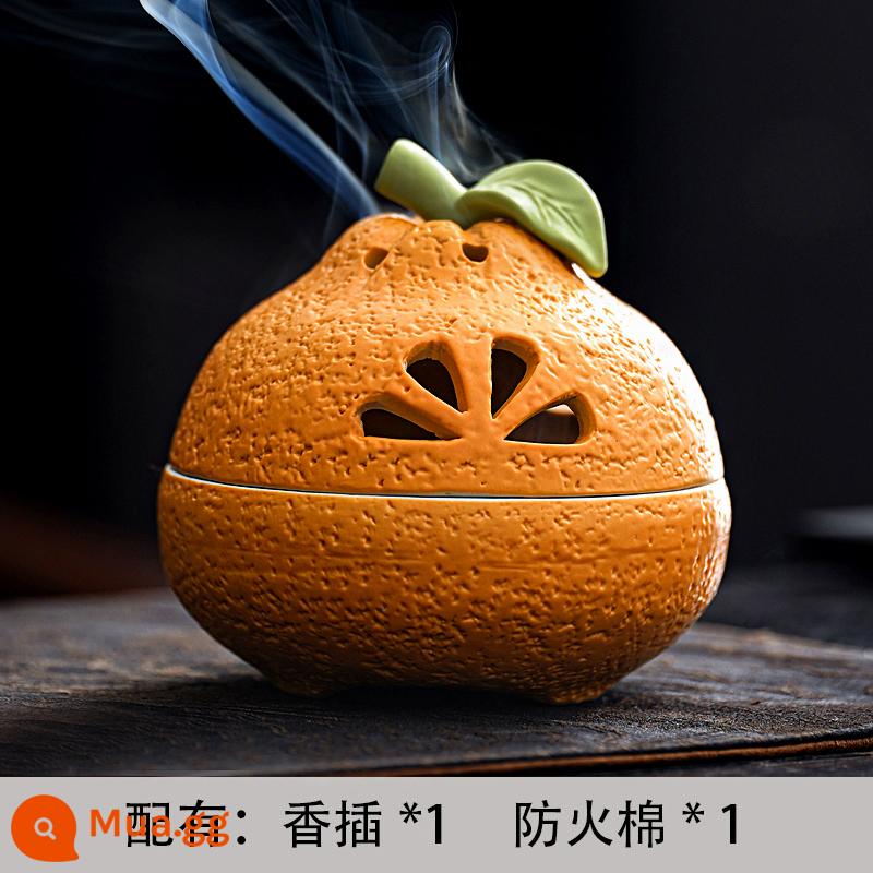 【Orange】Đại Lý tốt lành vòng trầm hương dòng lò hương liệu trầm hương gỗ đàn hương cắm nhà trang trí gốm sứ trong nhà màu cam xấu xí - Hot Style [Cam] Chúc may mắn - Nhẫn Lư Hương