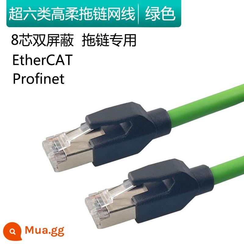 Cáp mạng Ethernet PN công nghiệp Yongding EtherCAT che chắn màn hình kép Cat6e Gigabit Cáp mạng chéo linh hoạt cao 8 lõi PLC - Đặc biệt dành cho xích kéo 8 lõi có độ linh hoạt cao loại VI - xanh lá cây