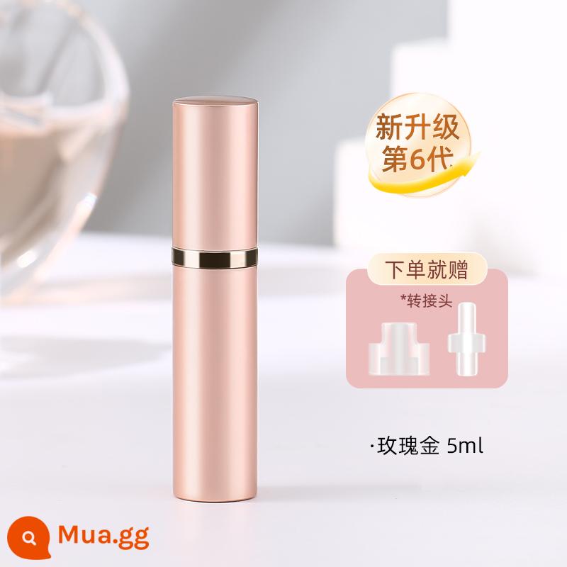 Nước hoa đóng chai đáy rót cao cấp xách tay dùng thử bộ đầu xịt chai rỗng bơm thẳng chai 10ml - [Nâng cấp mới] Mẫu đổ đầy đáy 5ML màu vàng hồng