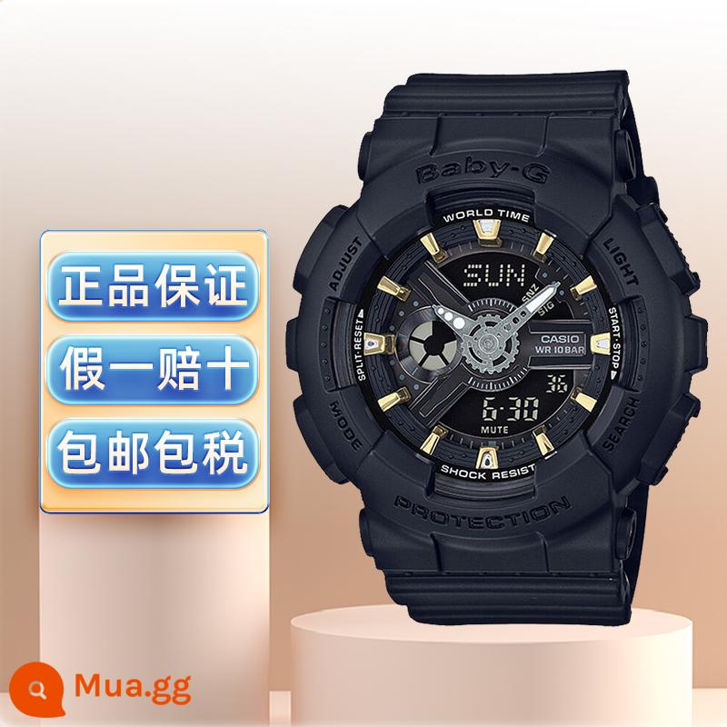 Đồng hồ CASIO nữ chính hãng babyg Dương Tử cùng đồng hồ điện tử thể thao trắng chống nước BA-110 - BA-110GA-1A