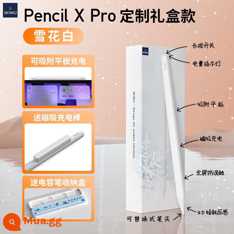 wiwu/để giác ngộ bút chì apple bút điện dung ipad bút máy tính bảng màn hình cảm ứng bút applepencil thế hệ thứ nhất và thứ hai thích hợp cho Apple bút cảm ứng ipadpencil stylus sạc hút từ tính - [Sạc từ] Pencil X Pro (hộp quà tặng theo yêu cầu | bông tuyết trắng) + sạc miễn phí