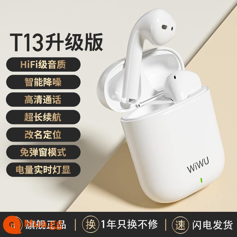 Tai nghe Bluetooth thế hệ thứ hai Wiwu thể thao trò chơi giảm tiếng ồn không dây thực sự ở chế độ chờ siêu dài cho Apple Xiaomi Huawei - [Trắng] Giảm tiếng ồn thông minh ⭐ Tuổi thọ pin siêu dài ⭐ Âm thanh vòm