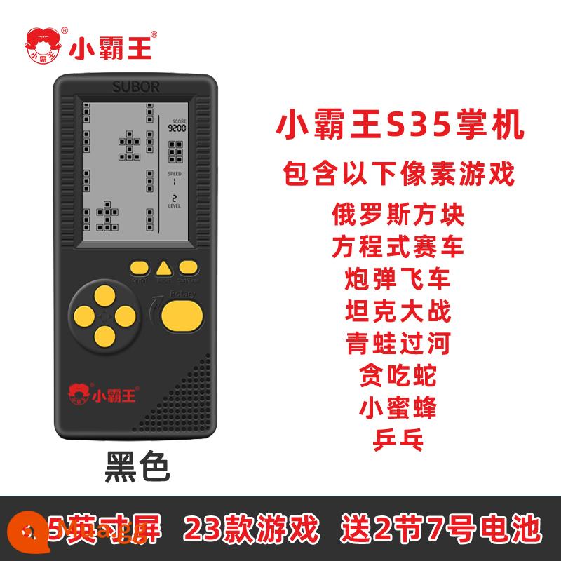 Little Overlord Máy Chơi Game Cầm Tay Tetris 8 Trò Chơi Màn Hình 4.1 Inch Xếp Hình Cổ Điển Di Động Rắn Ăn Đua Xe Tăng Ếch Vượt Sông Ong Bóng Bàn S33/S35 - Máy chơi game cầm tay S35 [đen]