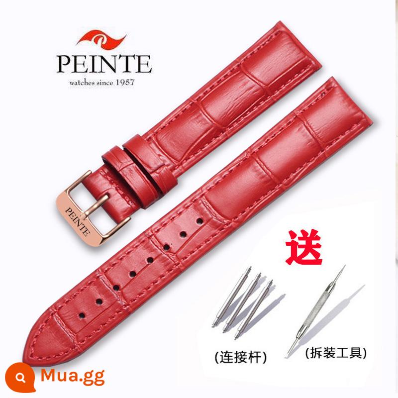 Da da Peinte Payne Leather 16 nam và nữ cặp bằng thép không gỉ pin 15/20 mm - Khóa cài màu đỏ + vàng hồng