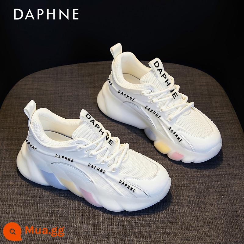 Daphne Daddy Shoes Nữ Mùa Xuân Mới 2023 Giày Nữ Phù Hợp Tất Cả Giày Thể Thao Đế Dày Giày Trắng Nhỏ Giày Đế Dày Thường Ngày - trắng và đen