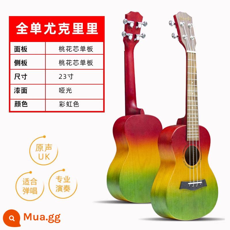 Geedr đàn ukulele guitar chơi lớp ván ép đầy đủ veneer ukulele chuyên nghiệp cao cấp 23 inch đàn guitar mới bắt đầu - Mahogany Rainbow (Full Veneer + Phụ kiện)