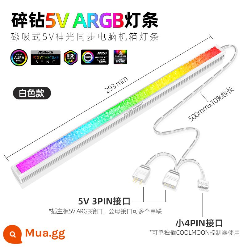 40cm vỏ chính thanh ánh sáng RGB dây hút Từ Tính AURA bo mạch chủ Shenguang đồng bộ hóa 5V ARGB Giao Hưởng LED bầu không khí ánh sáng - Dải đèn kim cương ARGB từ tính 28cm [Nhiều giao diện] Trắng