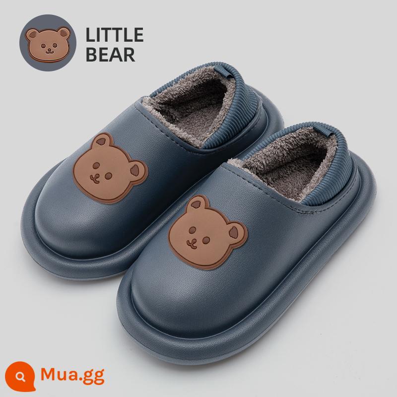 Bóng bông trẻ em túi mùa đông Boys Boys Dễ thương Nhà ấm áp Cô gái ấm áp bé bé -Child cotton giày mùa đông mang - Xám đậm [Loại B]