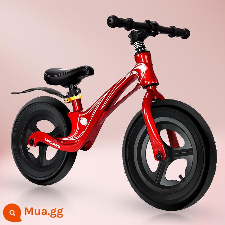 Xe thăng bằng trẻ em không có bàn đạp 2--8 tuổi xe trượt Scooter 12 inch 14 inch xe Scooter trẻ em xe tập đi - Bánh xe tích hợp màu đỏ hợp kim magiê S 14 inch + bơm bảo vệ