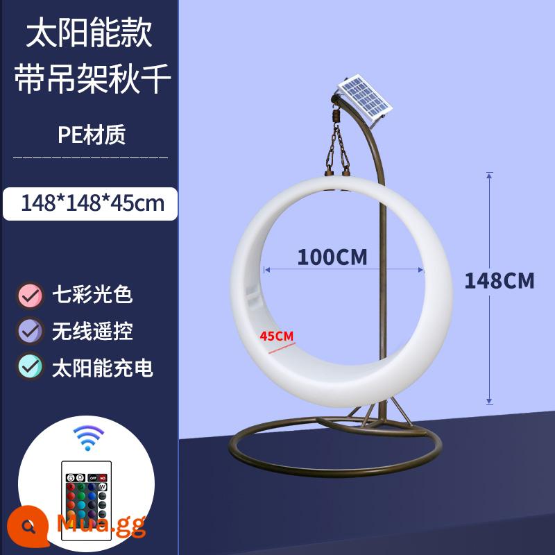 Đèn LED Ánh sáng mặt trăng phát sáng Nội thất ngoài trời Trang trí uốn cong ánh trăng thương mại Vẻ đẹp Chen Hoạt động đạo cụ trực tuyến Mặt trăng đỏ mùa thu hàng ngàn - Xích đu năng lượng mặt trời: 148cm