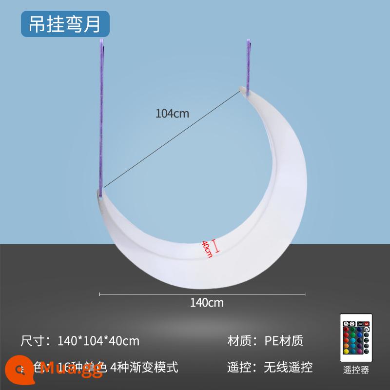 Đèn LED Ánh sáng mặt trăng phát sáng Nội thất ngoài trời Trang trí uốn cong ánh trăng thương mại Vẻ đẹp Chen Hoạt động đạo cụ trực tuyến Mặt trăng đỏ mùa thu hàng ngàn - Trăng lưỡi liềm treo