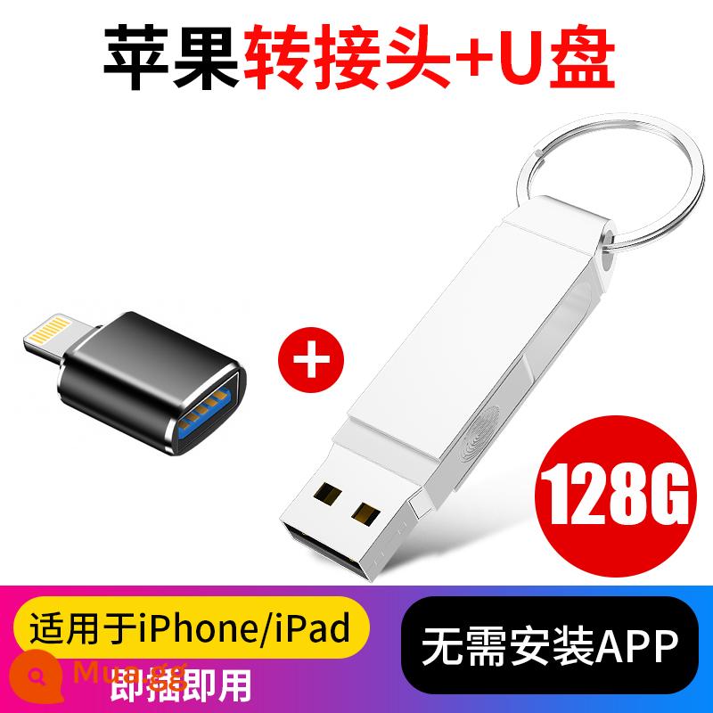 Bộ chuyển đổi Apple điện thoại di động type-c OTg Android Ổ đĩa flash chuyển đổi Xiaomi/OPPO/micro-usb - Bộ chuyển đổi Apple (đen) + ổ flash USB màu bạc ①②⑧G