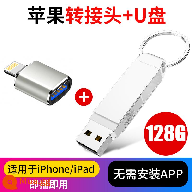 Bộ chuyển đổi Apple điện thoại di động type-c OTg Android Ổ đĩa flash chuyển đổi Xiaomi/OPPO/micro-usb - Bộ chuyển đổi Apple (bạc) + ổ flash USB ①②⑧G bạc