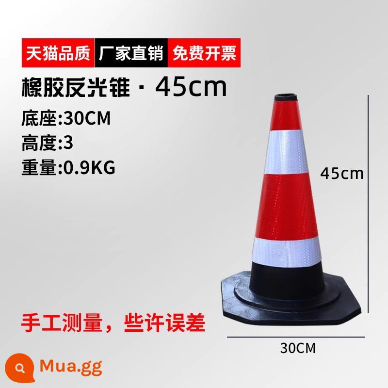 Nón đường cao su 70cm nón phản quang nón chắn đường Nón kem 50cm nón thùng cột cảnh báo nón an toàn phương tiện giao thông - (Cao su) Cao 50cm, nặng 1,8kg