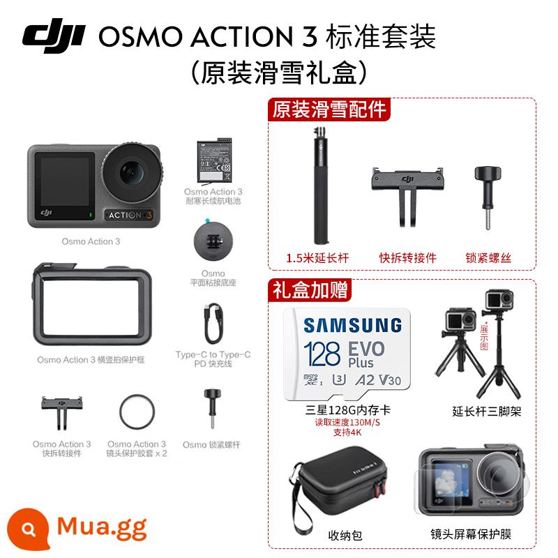 Camera thể thao DJI ACTION3 chống nước chống rung độ nét cao live 5k selfie - Bộ tiêu chuẩn♥Hộp quà tặng trượt tuyết nguyên bản