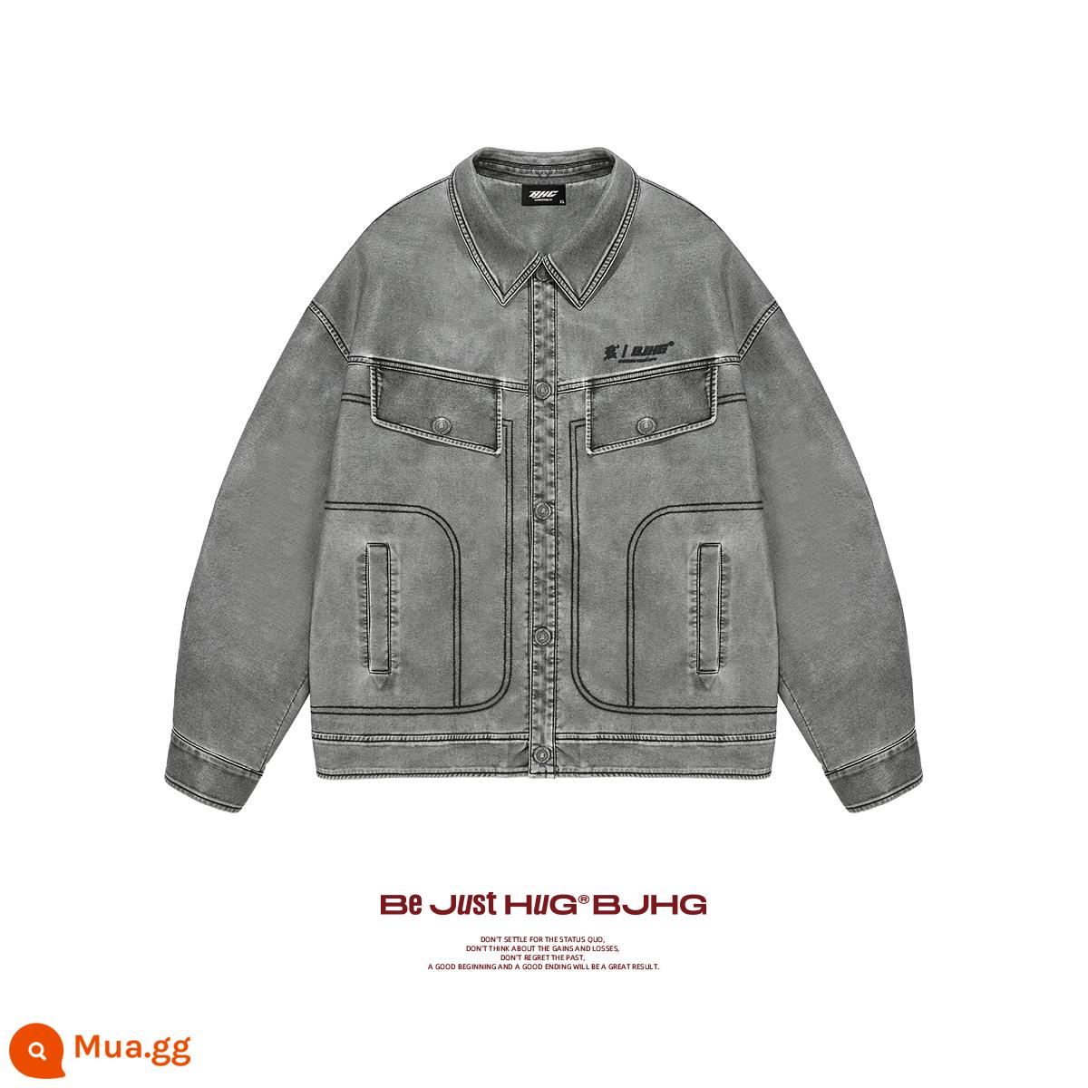 BJHG Thu Retro Xe Máy Quần Áo Maillard Nâu Da PU Áo Khoác Bé Trai Hợp Thời Trang Mỹ Áo Khoác Bomber Nữ - sông băng màu xám