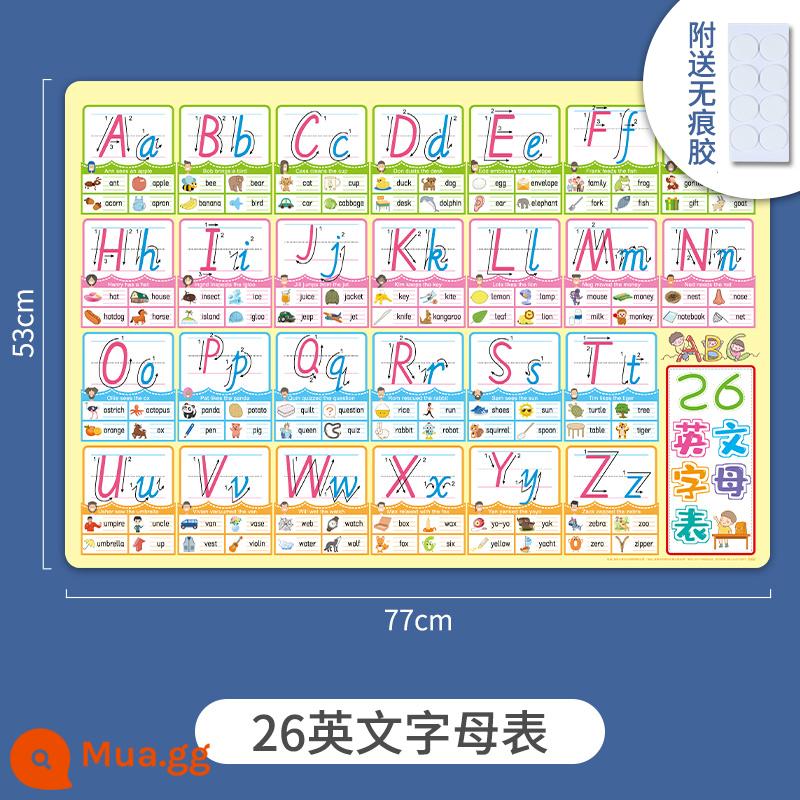 Trẻ em chín mươi chín công thức nhân bảng biểu đồ treo tường học sinh tiểu học toán lớp một và lớp hai thực hành 99 bảng nhân và chia dán tường mỗi ngày - 26 bảng chữ cái tiếng Anh [keo không dấu vết miễn phí]