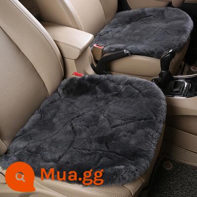 Mùa đông Cushion Wool ba -Piece Shaid Shaired Sheep Sheep Fur Fur Plush, Back -Up Single Film Nữ Ghế Ghế đệm - Bộ đồ ba mảnh màu xám đậm