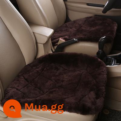 Mùa đông Cushion Wool ba -Piece Shaid Shaired Sheep Sheep Fur Fur Plush, Back -Up Single Film Nữ Ghế Ghế đệm - bộ đồ ba mảnh màu nâu