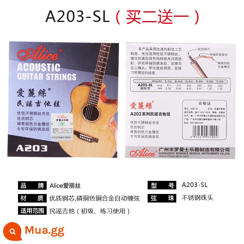 Dây đàn guitar acoustic dân gian trọn bộ dây đàn guitar Alice a203 Hyun Hyun bộ 6 dây đàn piano thép quay chống rỉ Xuân - Giai đoạn mới bắt đầu của A203-SL